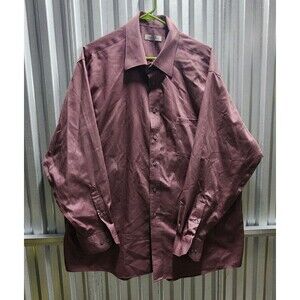 Joseph Abboud Non Iron Long Sleeve Button Up Men's Shirt Red Size 18.5 34/35